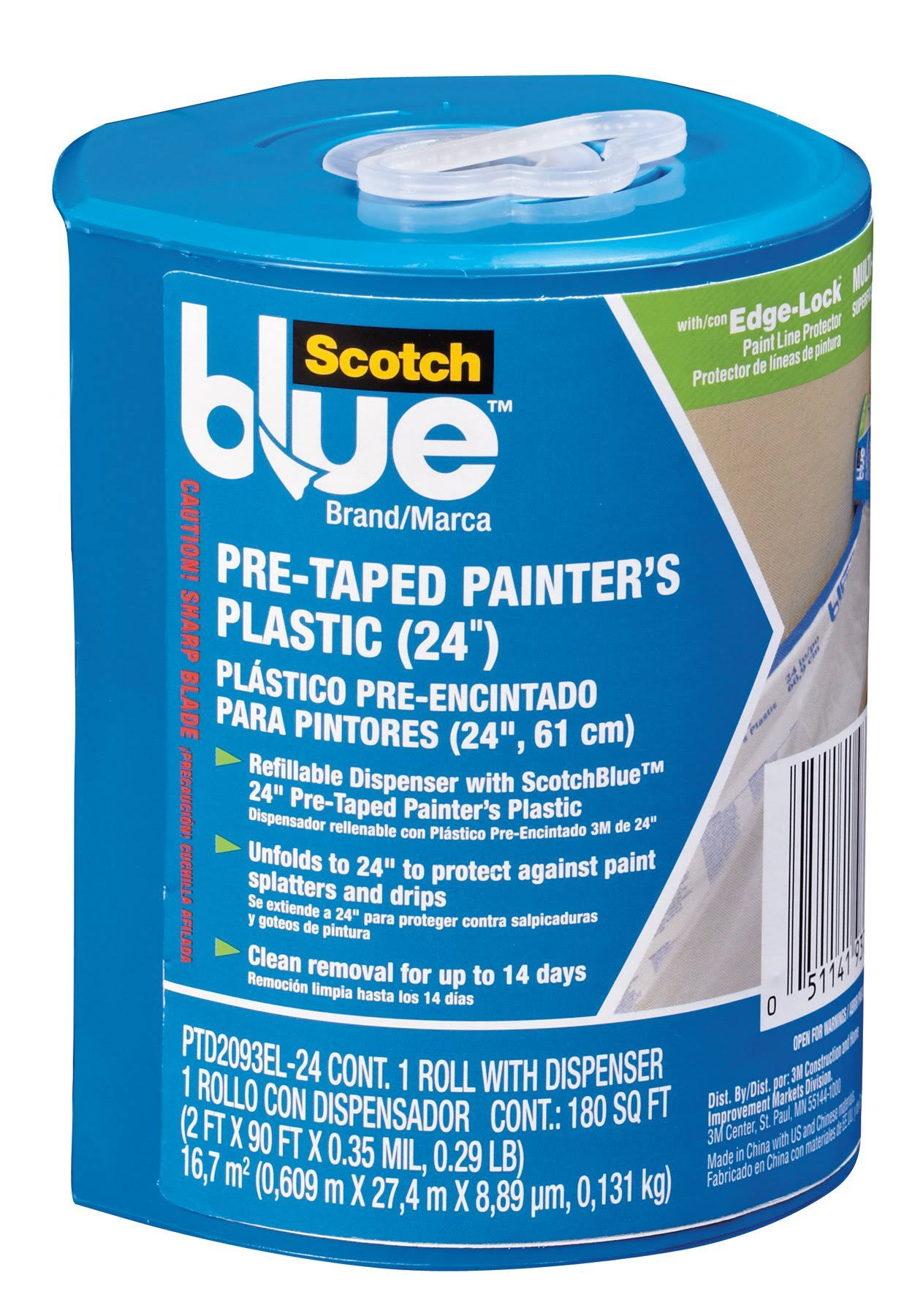 3M Scotch Blue Pre-Taped Painter's Plastic Drop Cloth