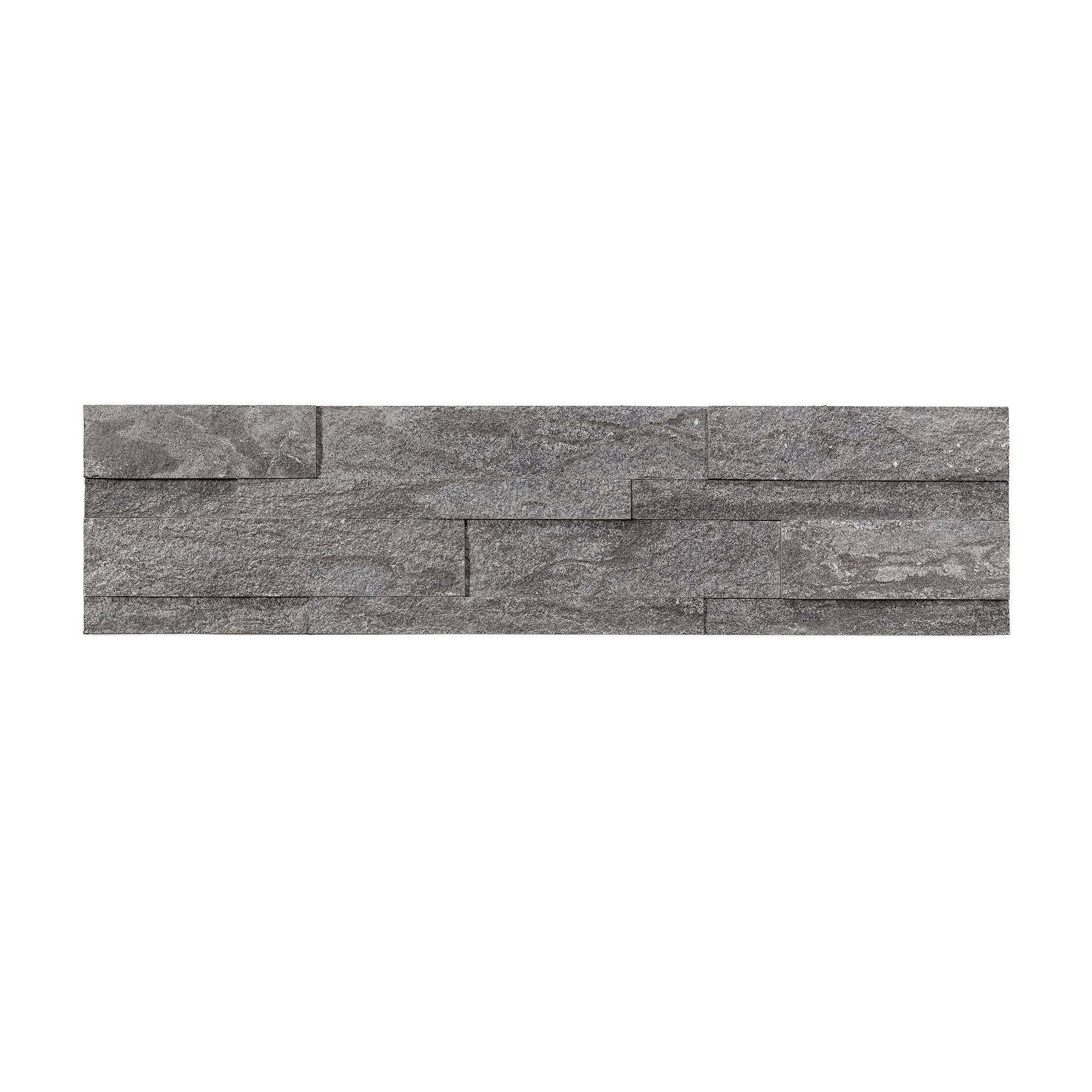 Aspect Peel and Stick Stone Backsplash Raised Titanium Single Tile