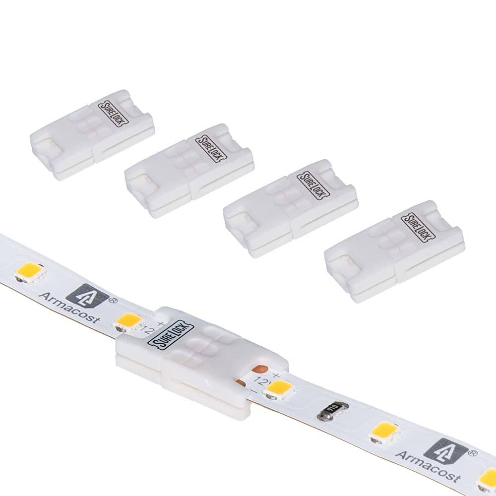 Armacost Lighting Surelock White LED Tape Light Splice Connector- 5 Pack. 560821