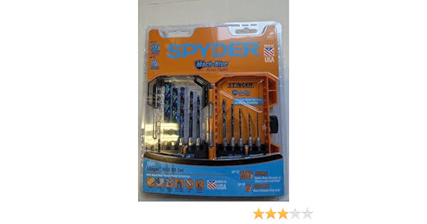 Spyder 19017 Stinger Mach-Blue Hex Shank Drill Bit Set 10pc.