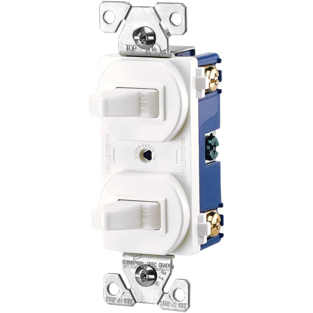 Eaton 15-Amp Single-Pole Combination Light Switch, White | 271W-BX-LW