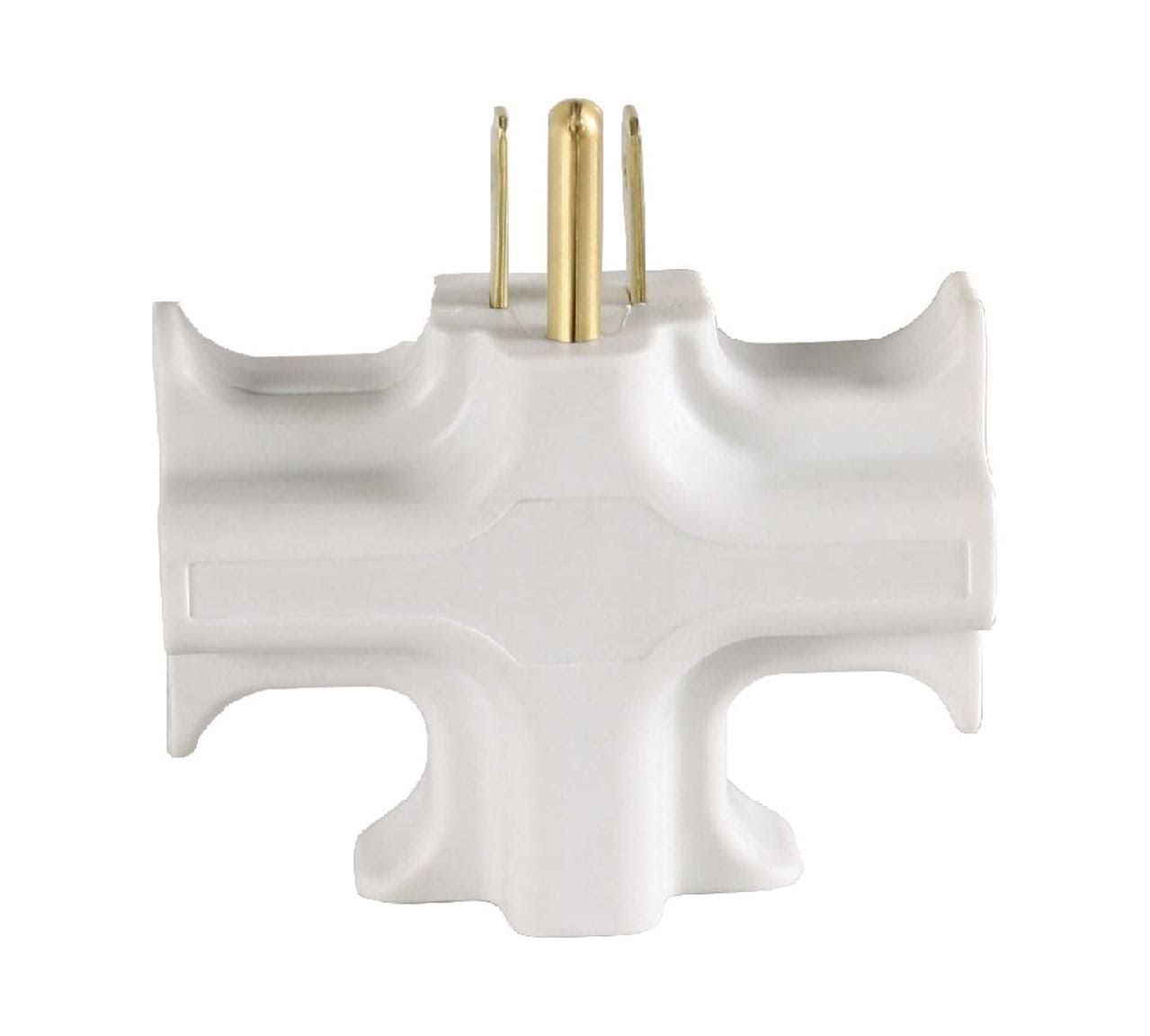 Hyper Tough Heavy Duty 3 Way Grounded Outlet Indoor Use Adapter- White- 1 Each 00040