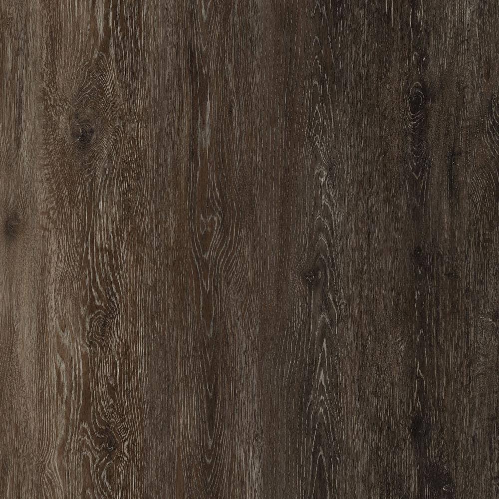 TrafficMaster Khaki Oak Dark 4 Mil x 6 in. W x 36 in. L Grip Strip Water Resistant Luxury Vinyl Plank Flooring (24 sqft/case)