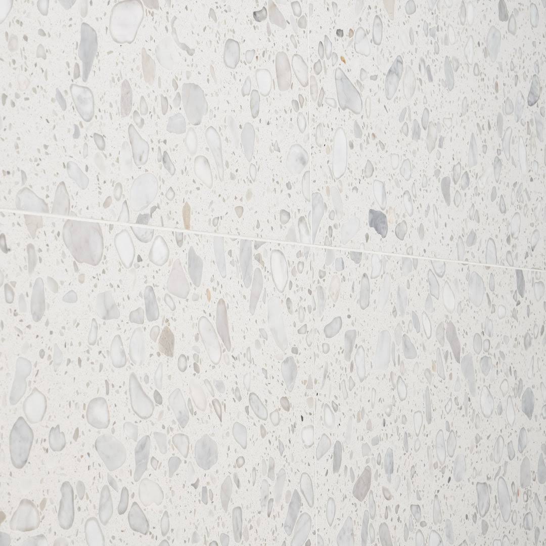 Ivy Hill Tile Terra italia Bianco 23.62 in. x 23.62 in. Honed Marble Terrazzo Floor and Wall Tile (3.87 Sq. ft./Each)