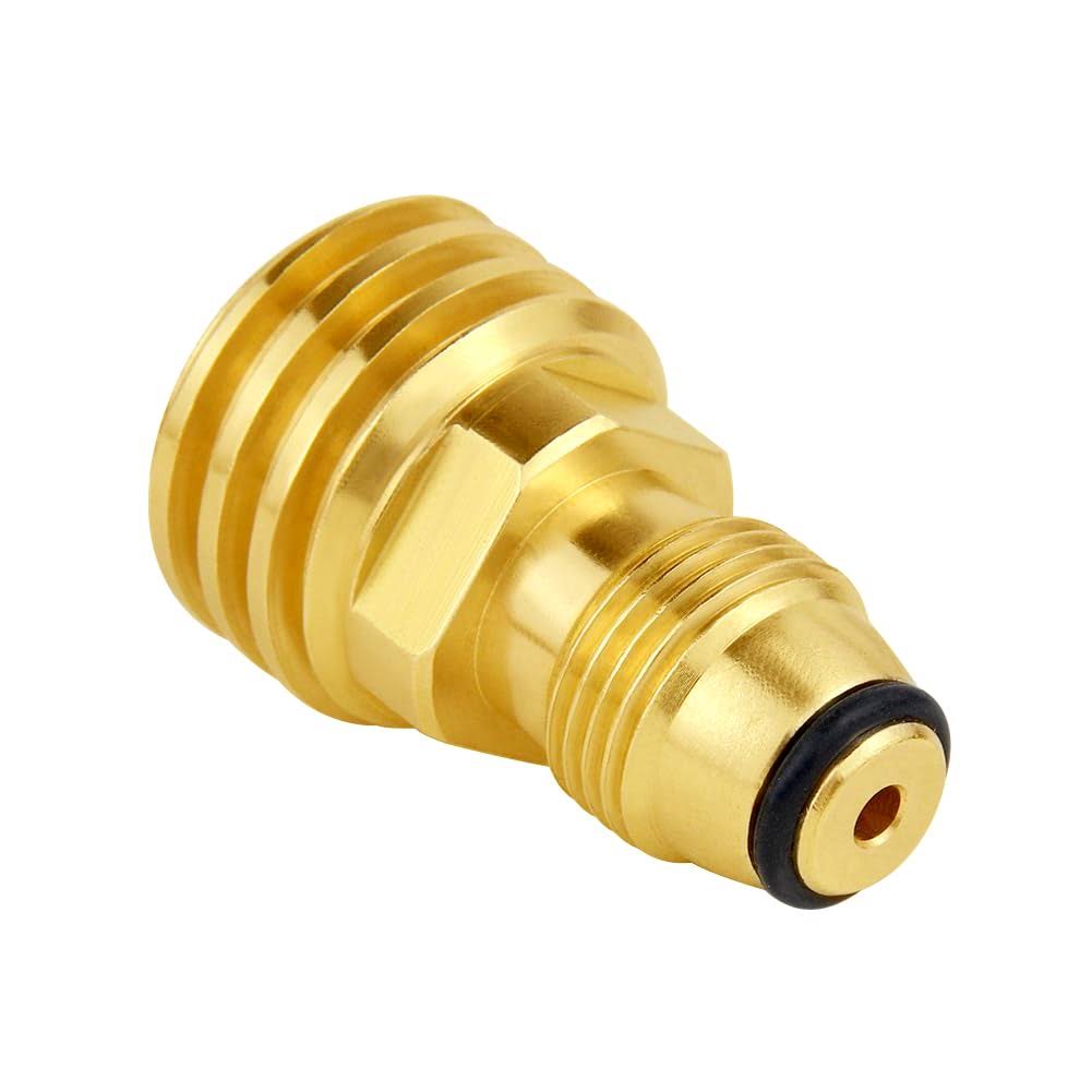 Hooshing Propane Tank Adapter Converts Pol LP Tank Service Valve to Qcc1 / Type1 Hose or Regulator Solid Brass Old to New