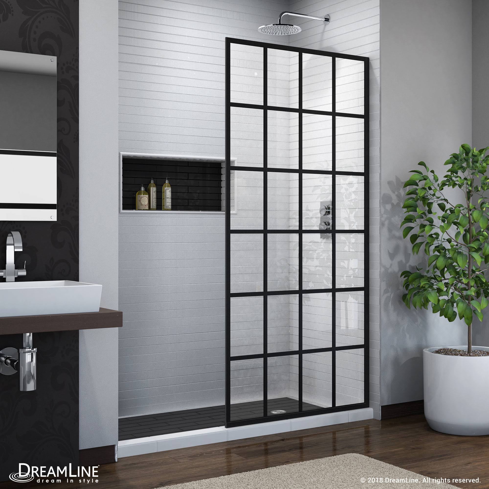 DreamLine SHDR-3234721-89 72 x 34 in. Linea Frameless Shower Door, French Black