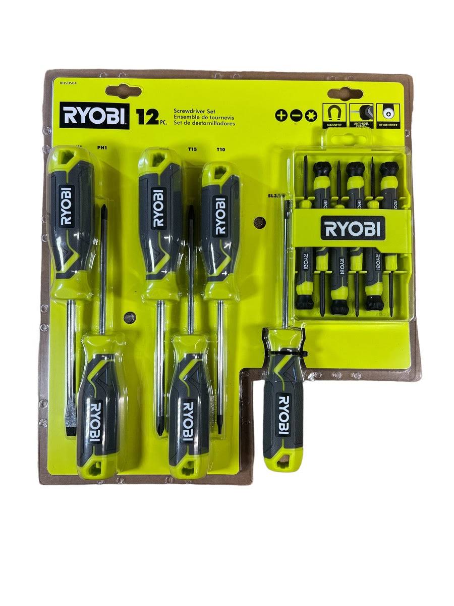 Ryobi Screwdriver Set (12-Piece) with Cushion Grip Handles