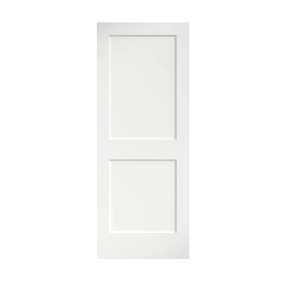 EightDoors 80 inch x 36 inch x 1-3/8 inch 2-Panel Shaker White Primed Solid Wood Core Interior Slab Door