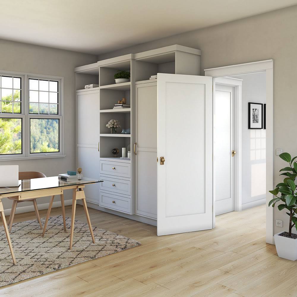 1-Panel Shaker Style Primed Wood Door EightDoors Size: 32