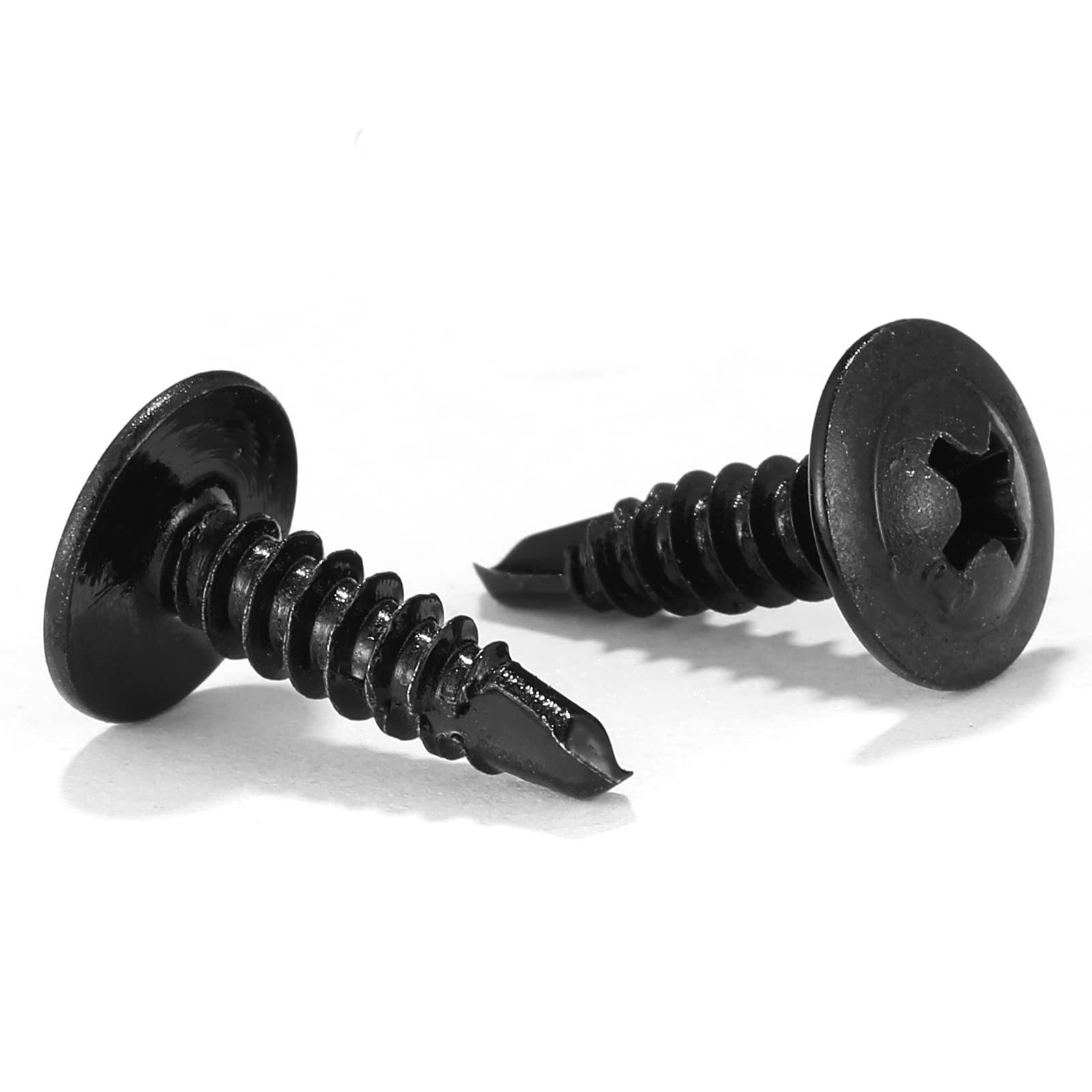 8 x 58 Sheet Metal Screws 100pcs 410 Stainless Steel Truss Head Fast Self Tapping Screws Black Oxide by Sg TZH