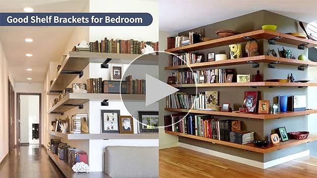 [6 Pack] FMhotu 10 inch Floating L Shelf Bracket for Wall, Heavy Duty 1/5