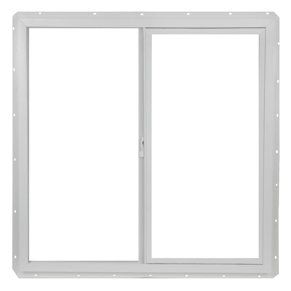 Project Source 10001 Series 35.5-in x 35.5-in x 3-in Jamb Left-Operable Vinyl New Construction White Sliding Window Half | VUS3636