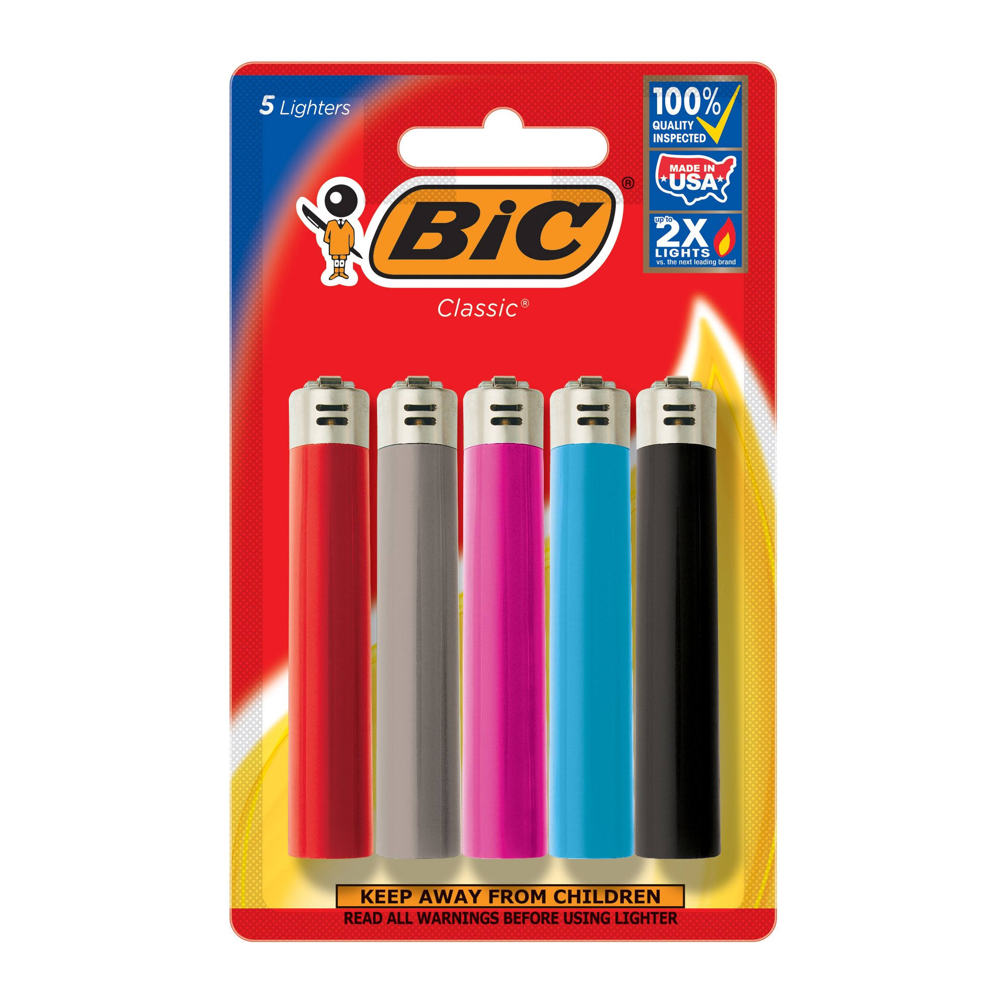 Bic Lighters, Classic- 5 lighters