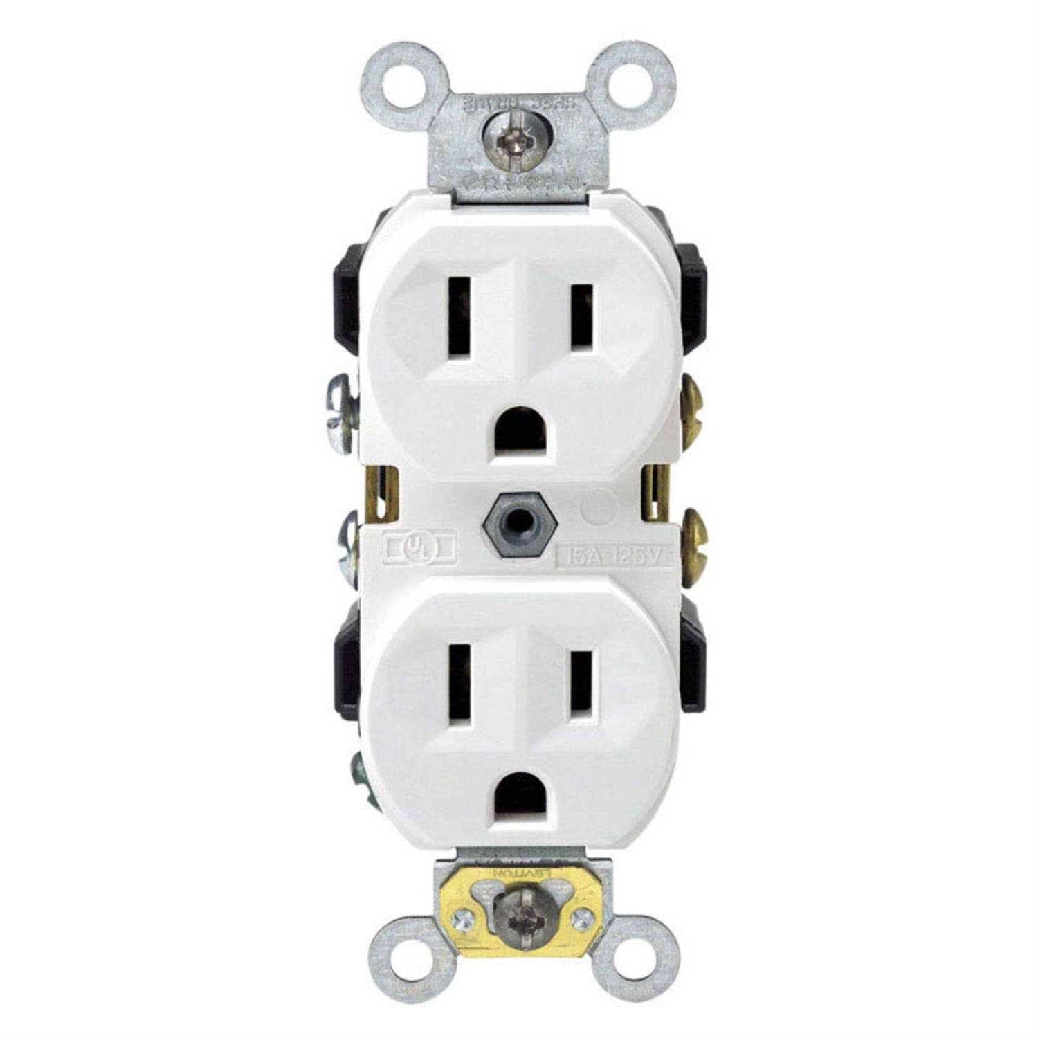 Leviton Cbr15-00w 15 Amp Decorative Duplex Receptacle White
