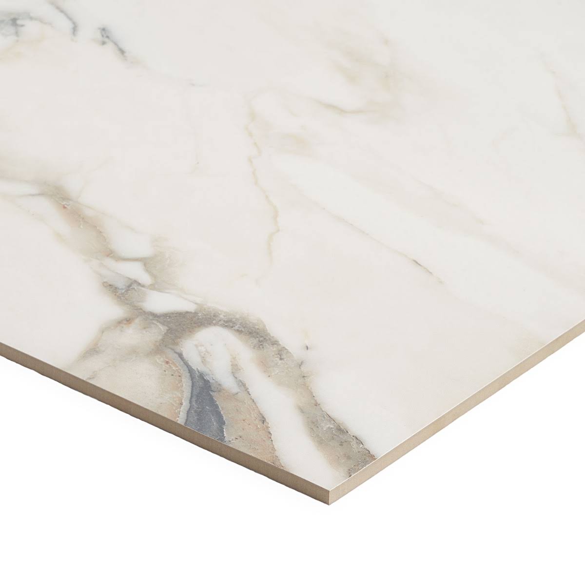 Ivy Hill Tile Saroshi Calacatta Rustico 23.62 in. x 47.24 in. Polished Marble Look Porcelain Floor and Wall Tile (15.5 Sq. ft./Case)