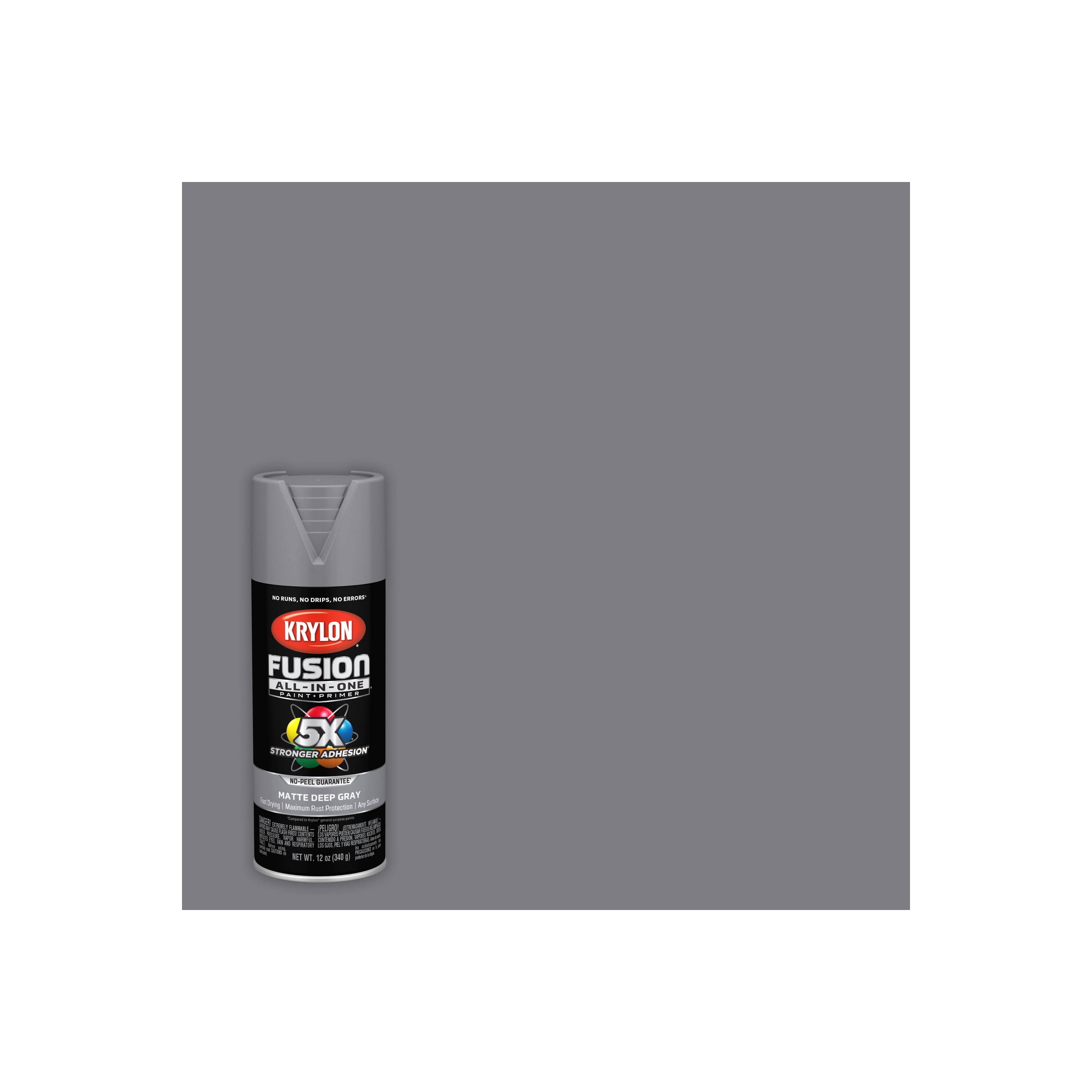 Krylon Fusion All-in-One 12 oz. Matte Spray Paint, Deep Gray