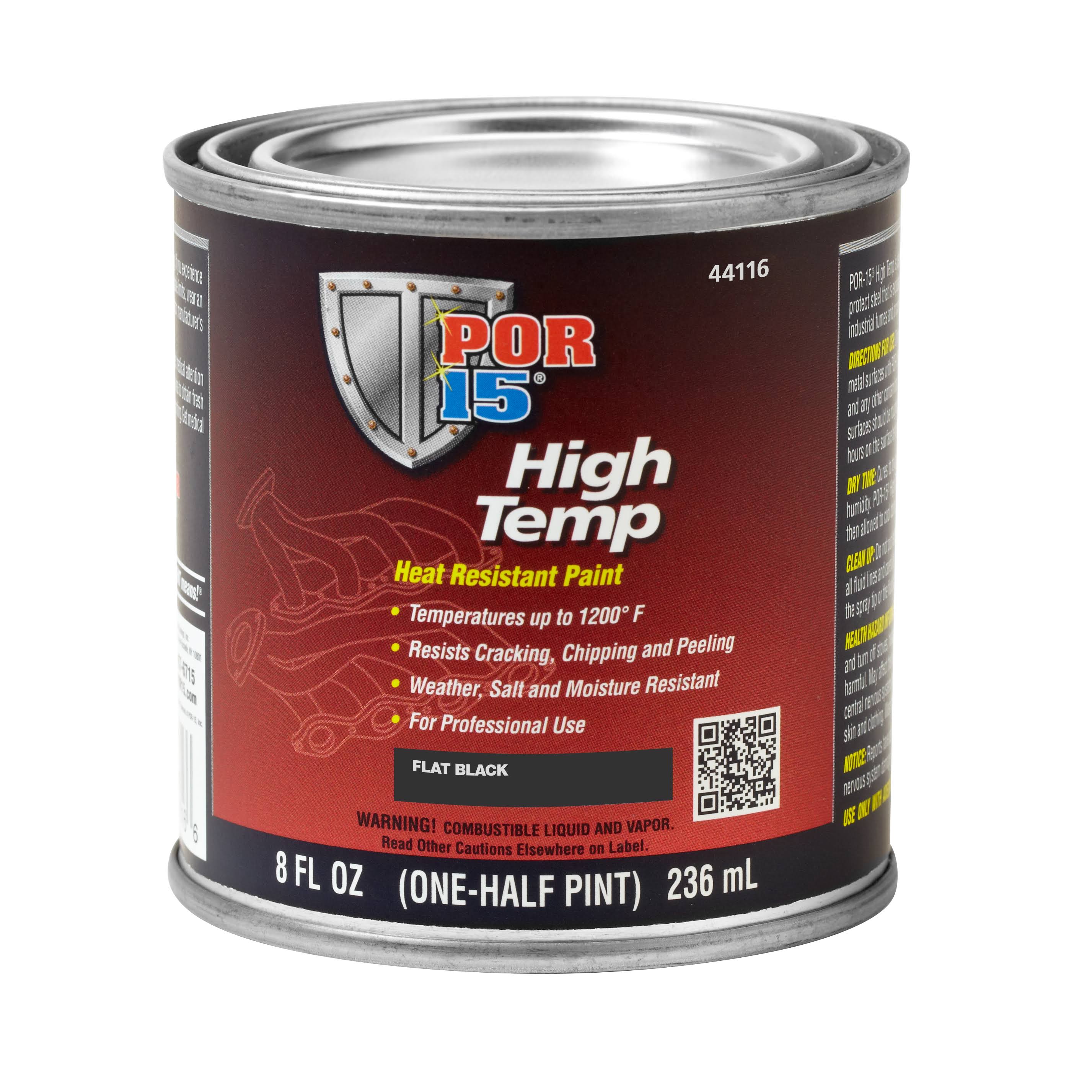 POR-15 44116 Flat Black High Temperature Paint, 8 oz