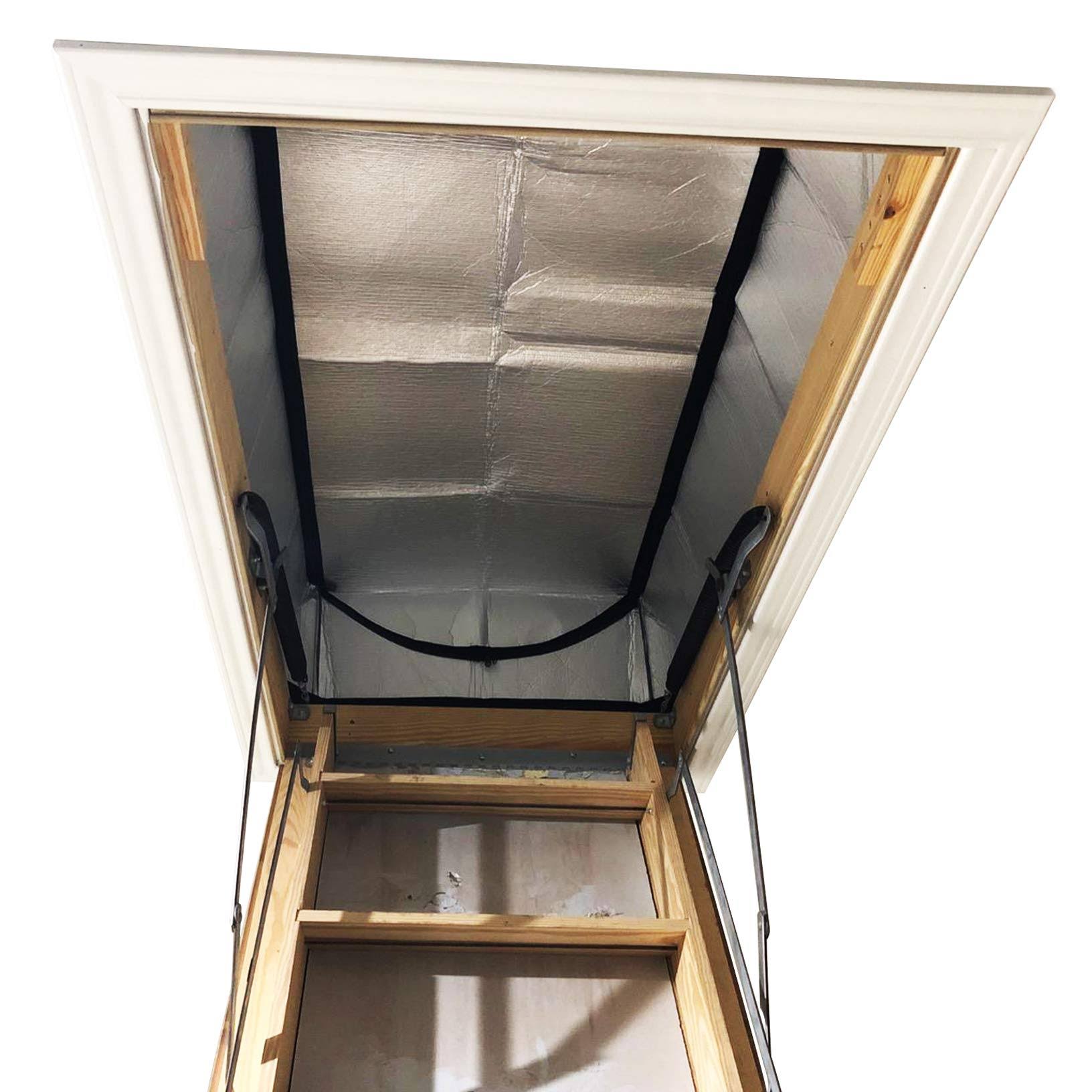 Attic Stairs Insulation Cover 25 inch x 54 inch x 11 inch- Attic Ladder Insulation Cover- Attic Insulation Tent with Zipper- Fire Proof Attic Cover