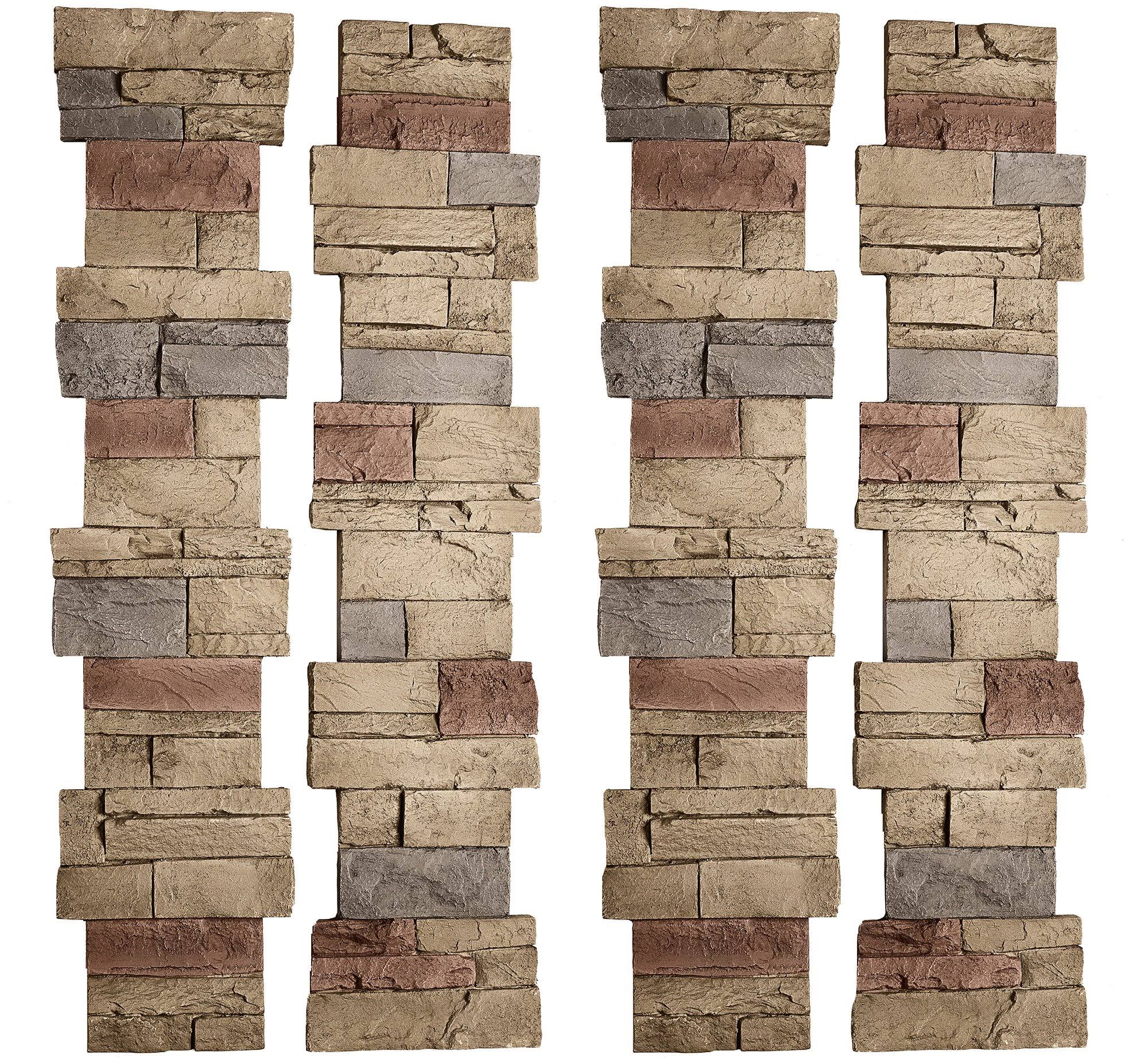 GenStone Stacked Stone 11.25 in. x 48 in. Desert Sunrise Faux Pillar Panel Siding