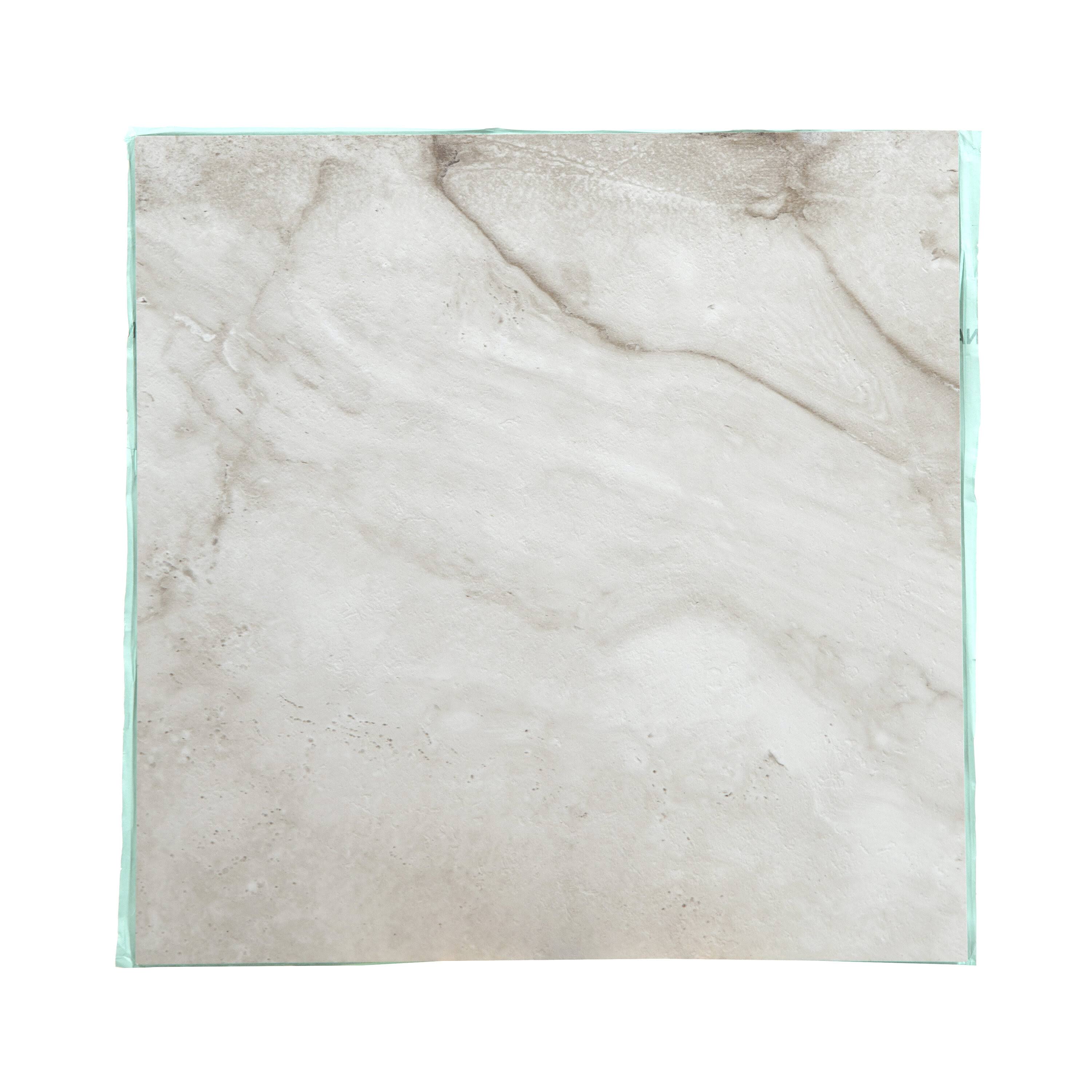 Style Selections Alpine Stone 3-Mil x 12-in W x 12-in L Water Resistant Peel and Stick Luxury Vinyl Tile Flooring (1-sq ft/ Piece) in Off-White