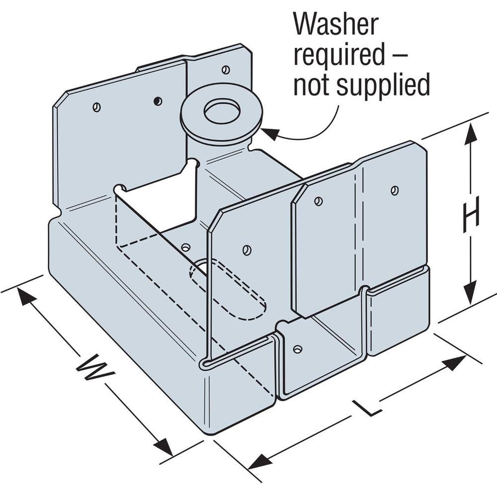Simpson ABA66Z Zmax Gal 14-Ga 6x6 Adj Post Base 10-per Box