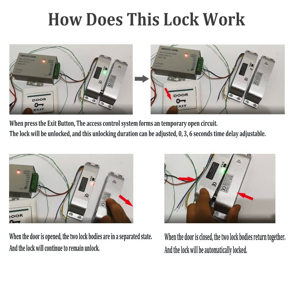 to Be Second JASAG DC12V Electric Mortise Lock, Fail Safe Mode with Adjustment Time Delay, Electric Drop Bolt Lock for Door Access Control, Silver (