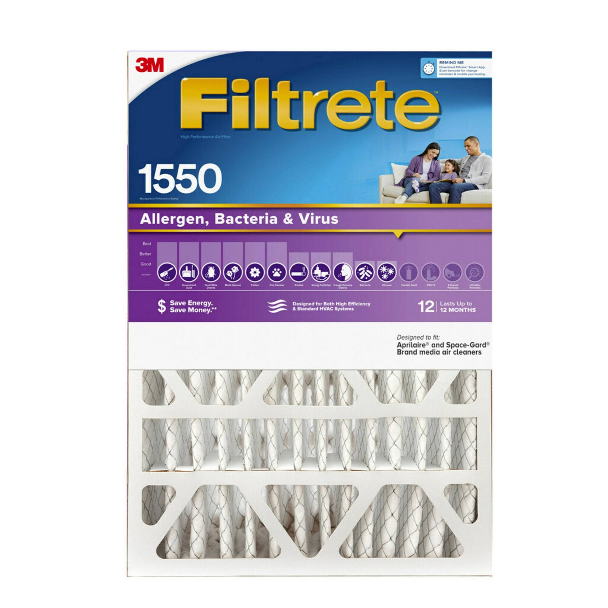 Filtrete 1550 Allergen Reduction Filter- 20x25x4