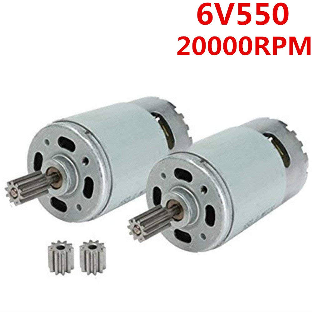 Weelye 2 Pcs Universal 550 20000rpm High Speed Electric Motor Rs550 6V Motor Drive Engine Accessory for RC Car Children Ride on Toys Replacement Parts M5ZDGYB