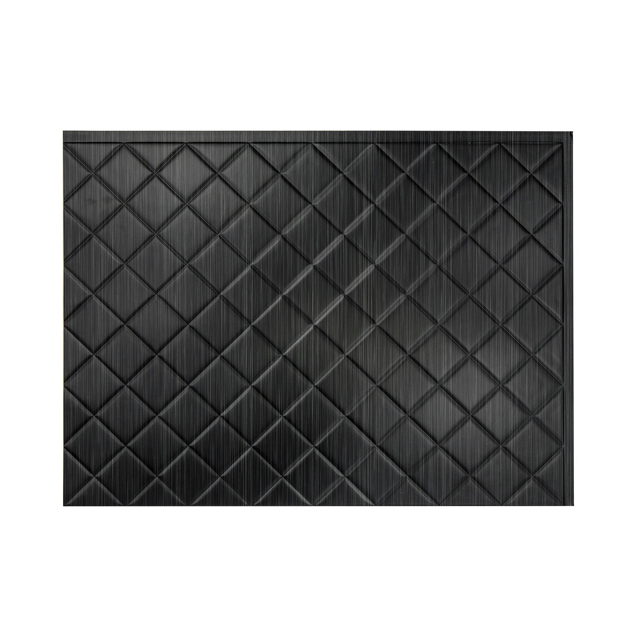 Fasade Quilted Decorative Vinyl Backsplash Panel- 5 Pack- Brushed Onyx PB5442