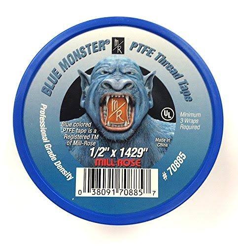 Milrose 70885 Blue Monster 1/2 inch x 1429 inch Blue Teflon Tape (3 Pack)