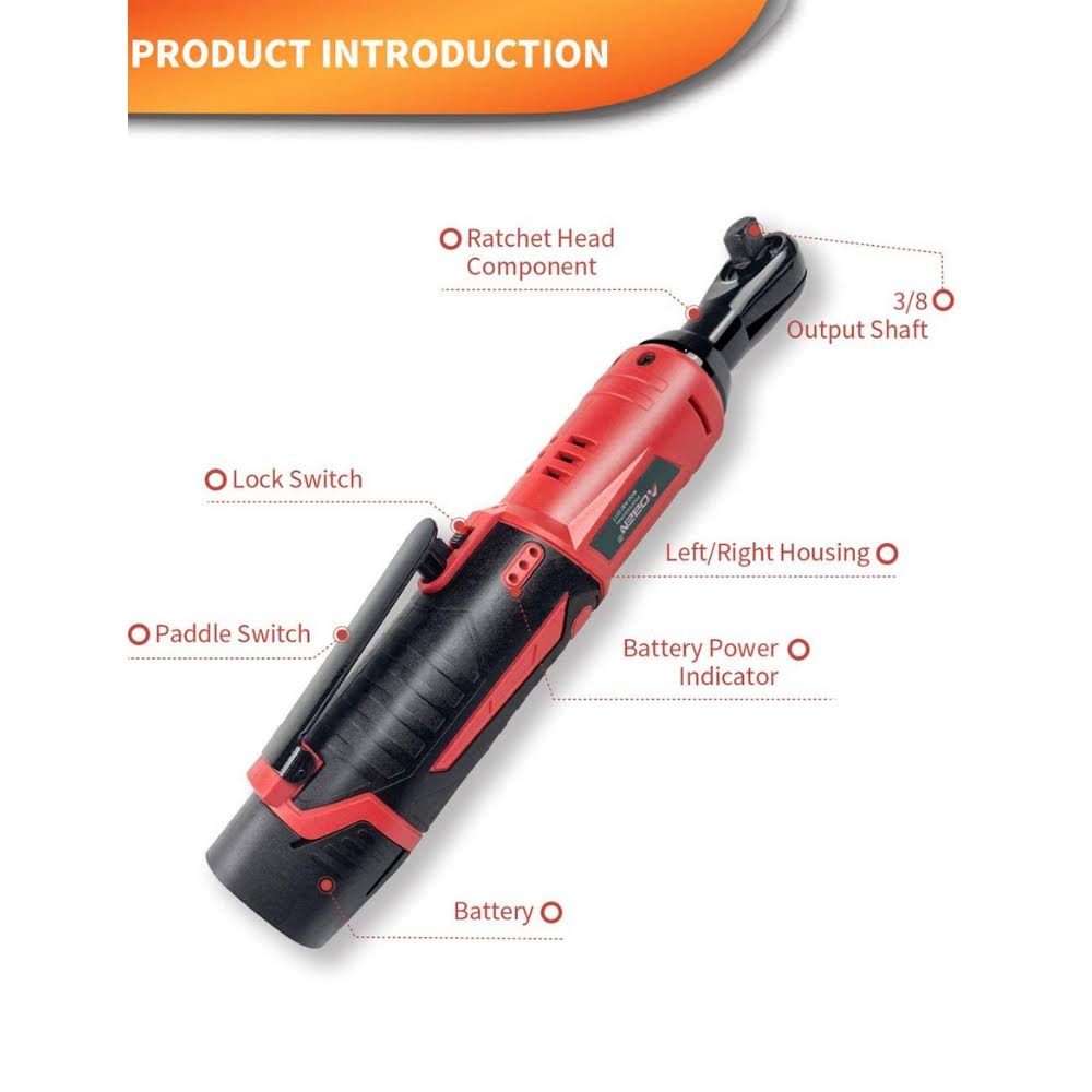 AOBEN Cordless Electric Ratchet Wrench Set, 3/8
