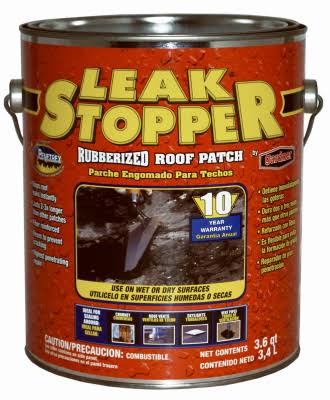Leak Stopper Rubberized Roof Patch- 3.6 qt can