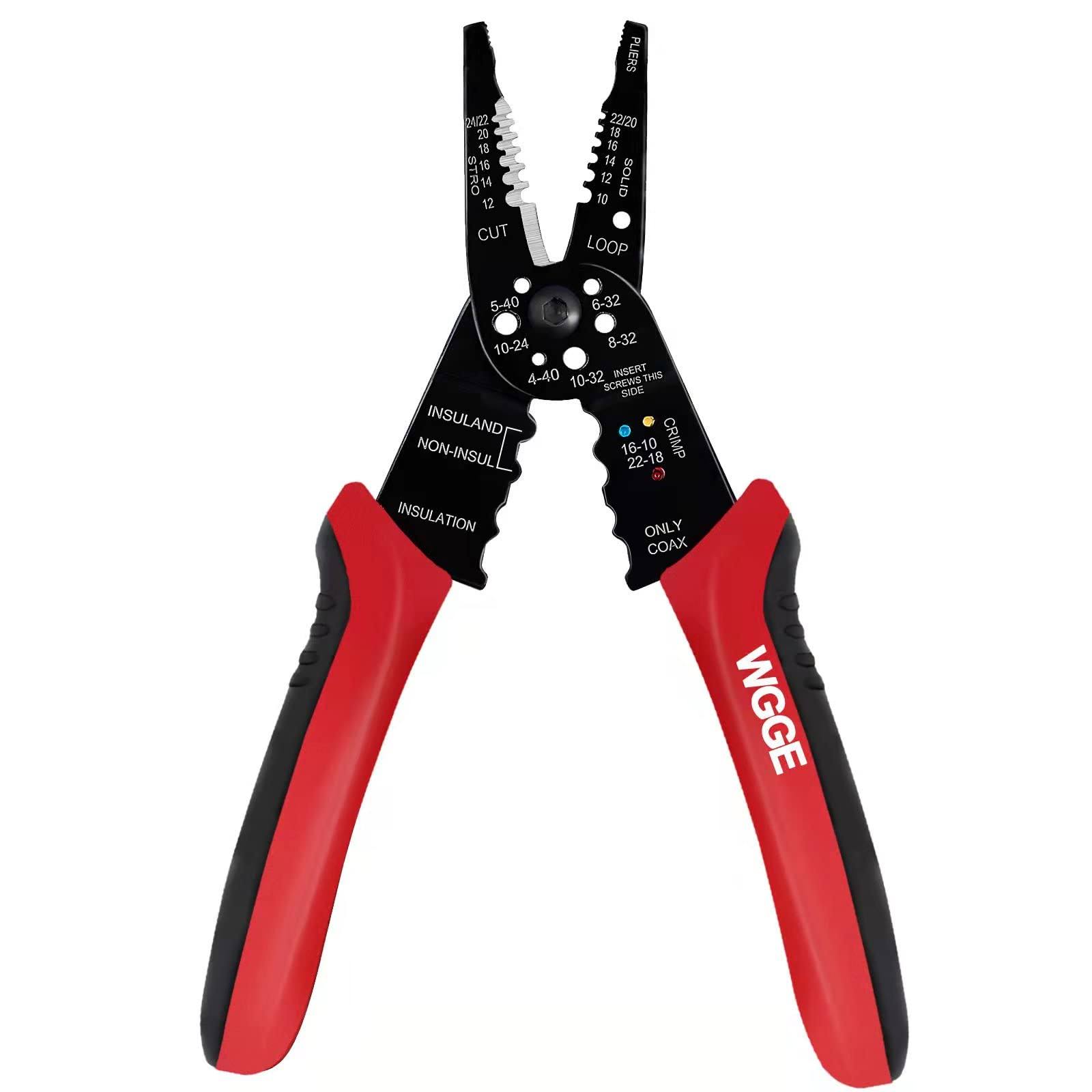 WGGE Wg-015 Professional 8-Inch Wire Stripper/Wire Crimping Tool, Wire Cutter, Wire Crimper, Cable Stripper, Wiring Tools and Multi-function Hand