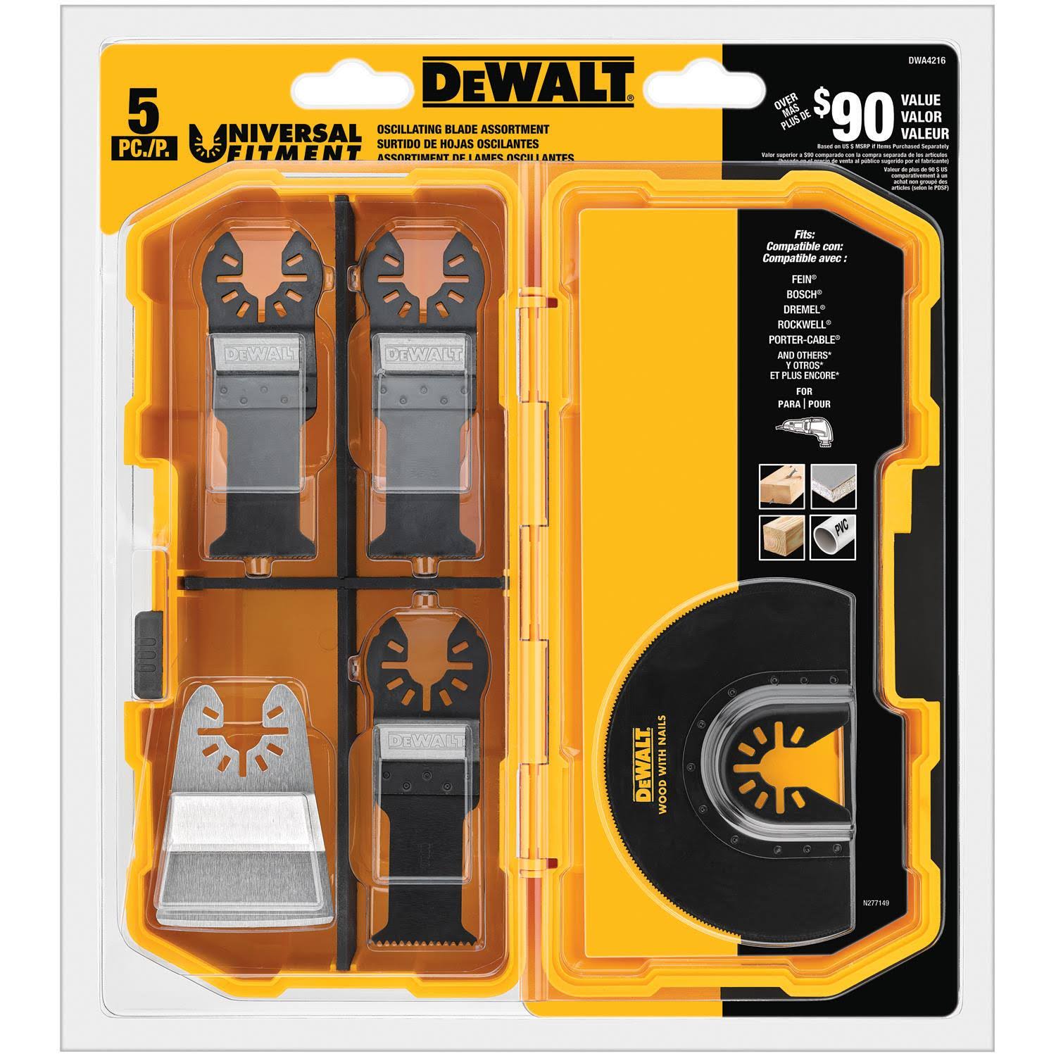 DeWalt DWA4216 Oscillating 5 Piece Set