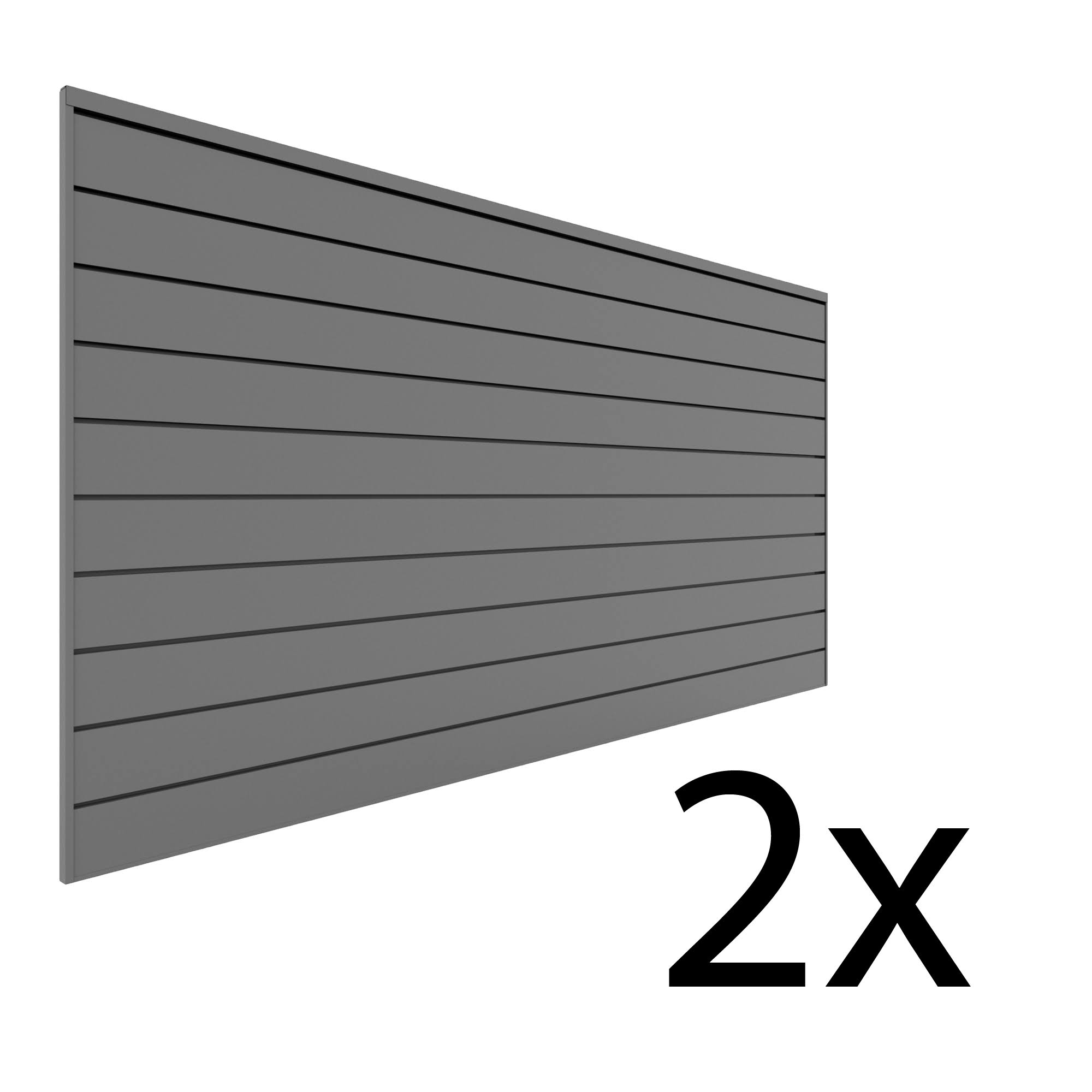 8 ft. x 4 ft. PVC Slatwall (2-Pack Light Gray)