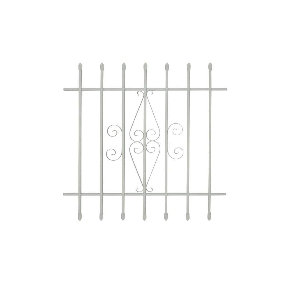 36 in. x 36 in. Spear Point 7-Bar Security Bar Window Guard, White