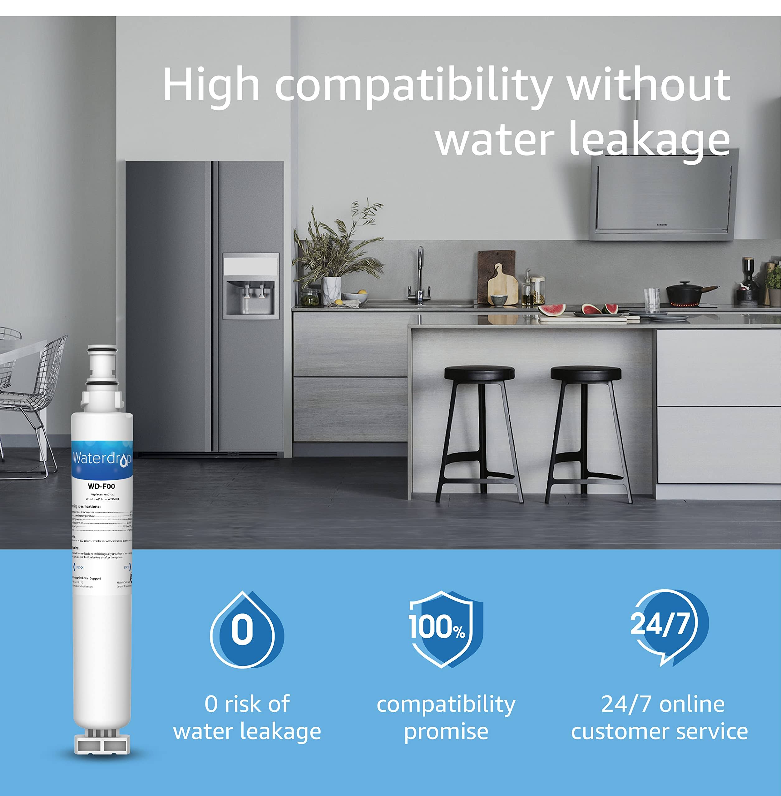 Waterdrop 4396701 Replacement for Whirlpool 4396701, EDR6D1 Refrigerator Water Filter