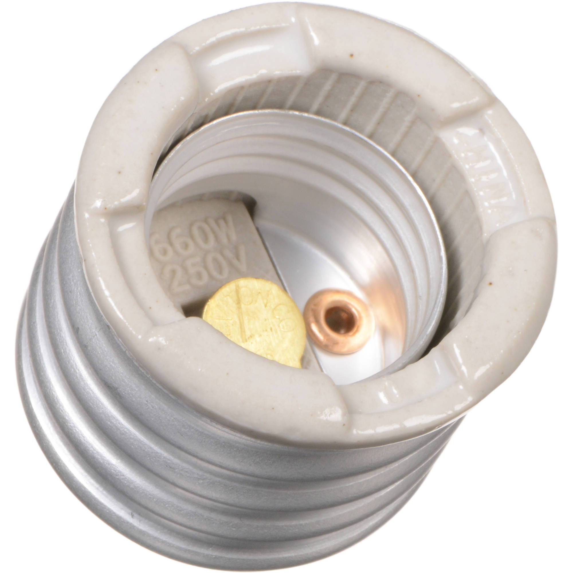 Leviton Incandescent Lampholder Adapter, Glazed Porcelain