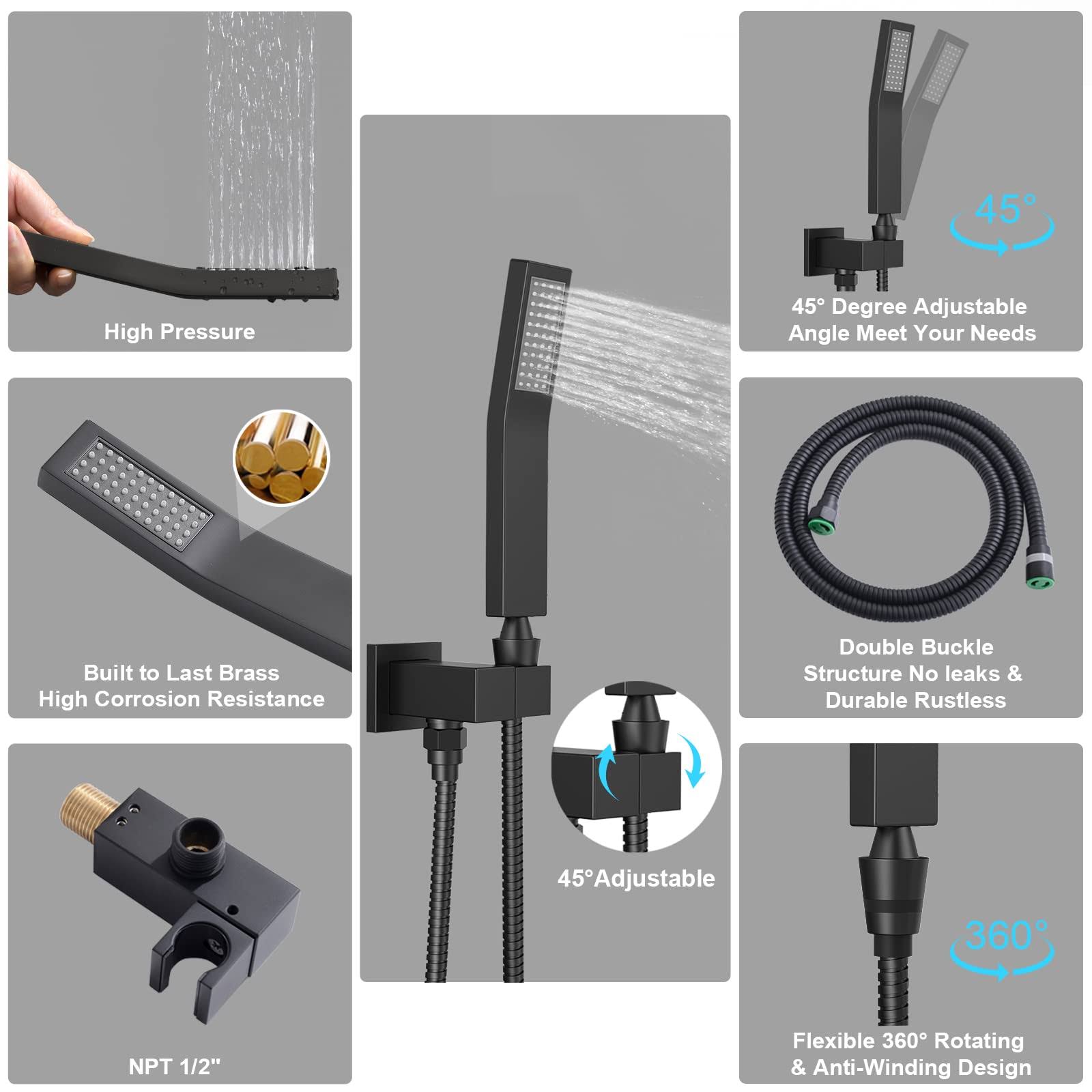 STARBATH Shower Jets System, 12 inch Ceiling Mounted Rainfall Shower Head with