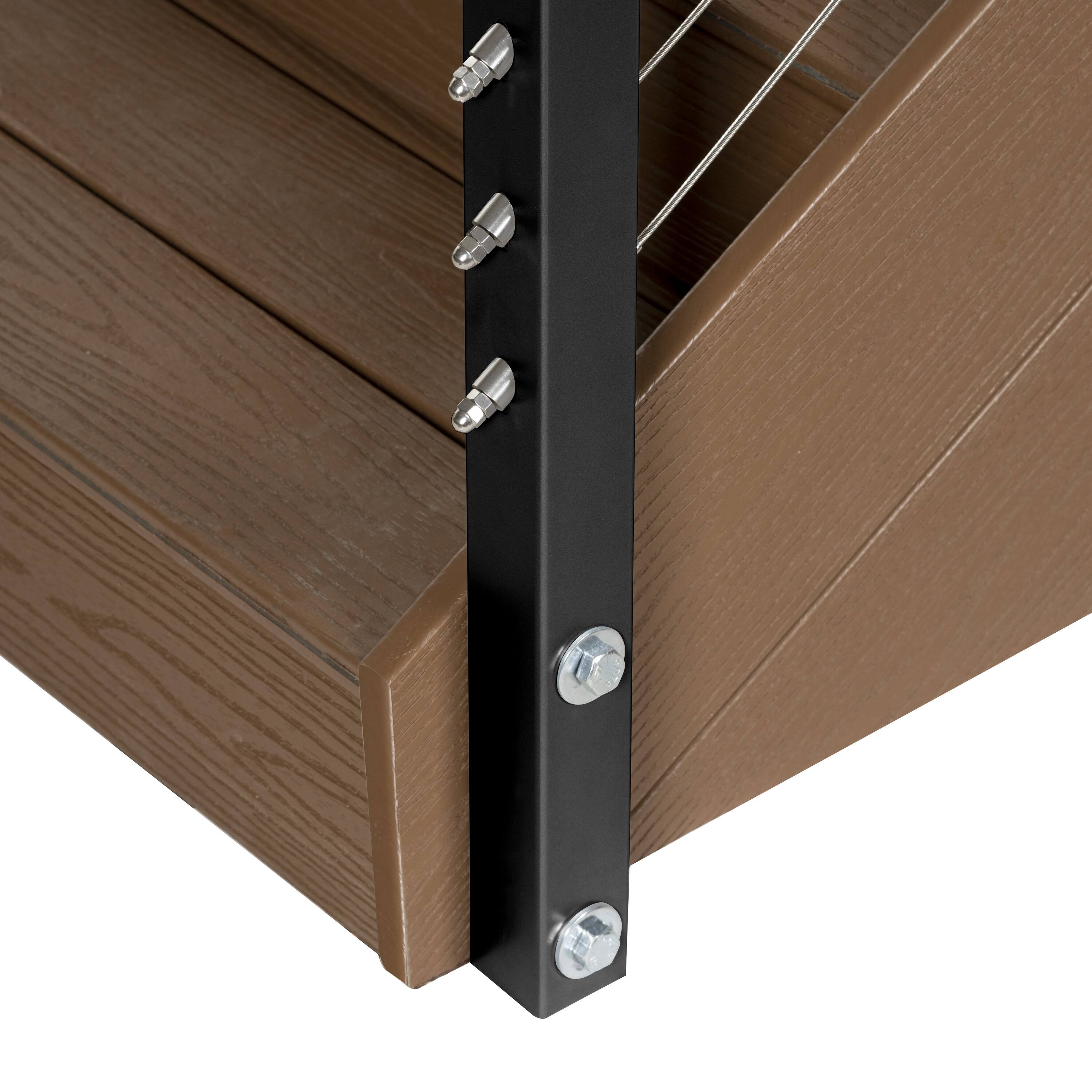 CityPost 6 ft. Stair Cable Railing, 36 in. Face Mount in Black