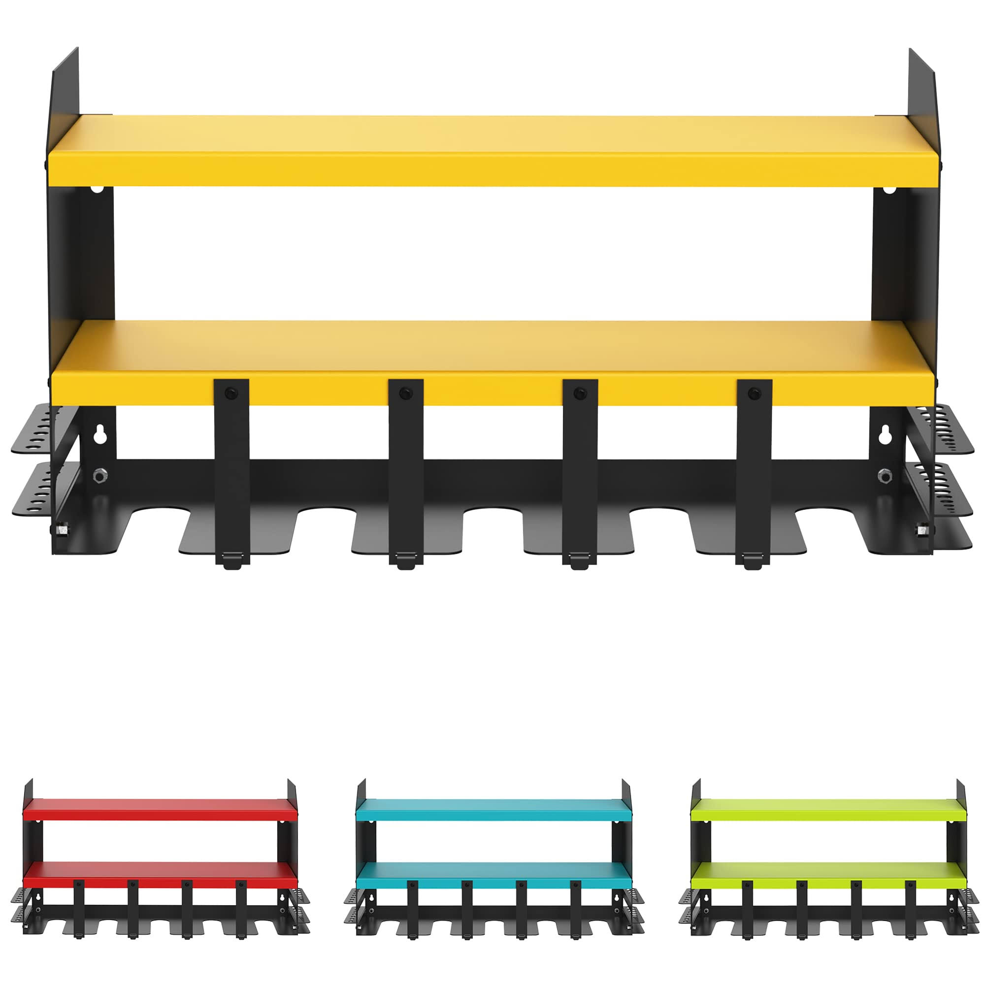 S SKSTYLE Power Tool Organizer- 5 Drill Holder , Wall Mount Shelf, Drill Shelf, Tool Shelf, Jobber Bit Workshop Rack- Premium