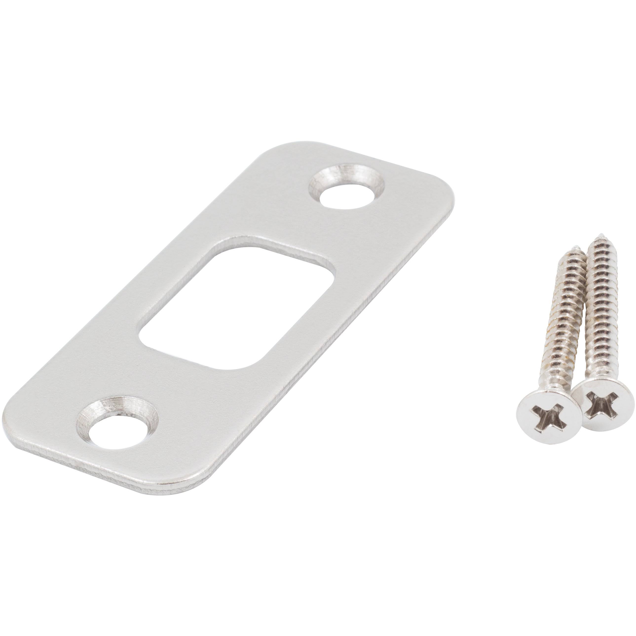 Round Corner Deadbolt Strike- 1 1/8-Inch by 2 3/4-Inch / Satin Nickel