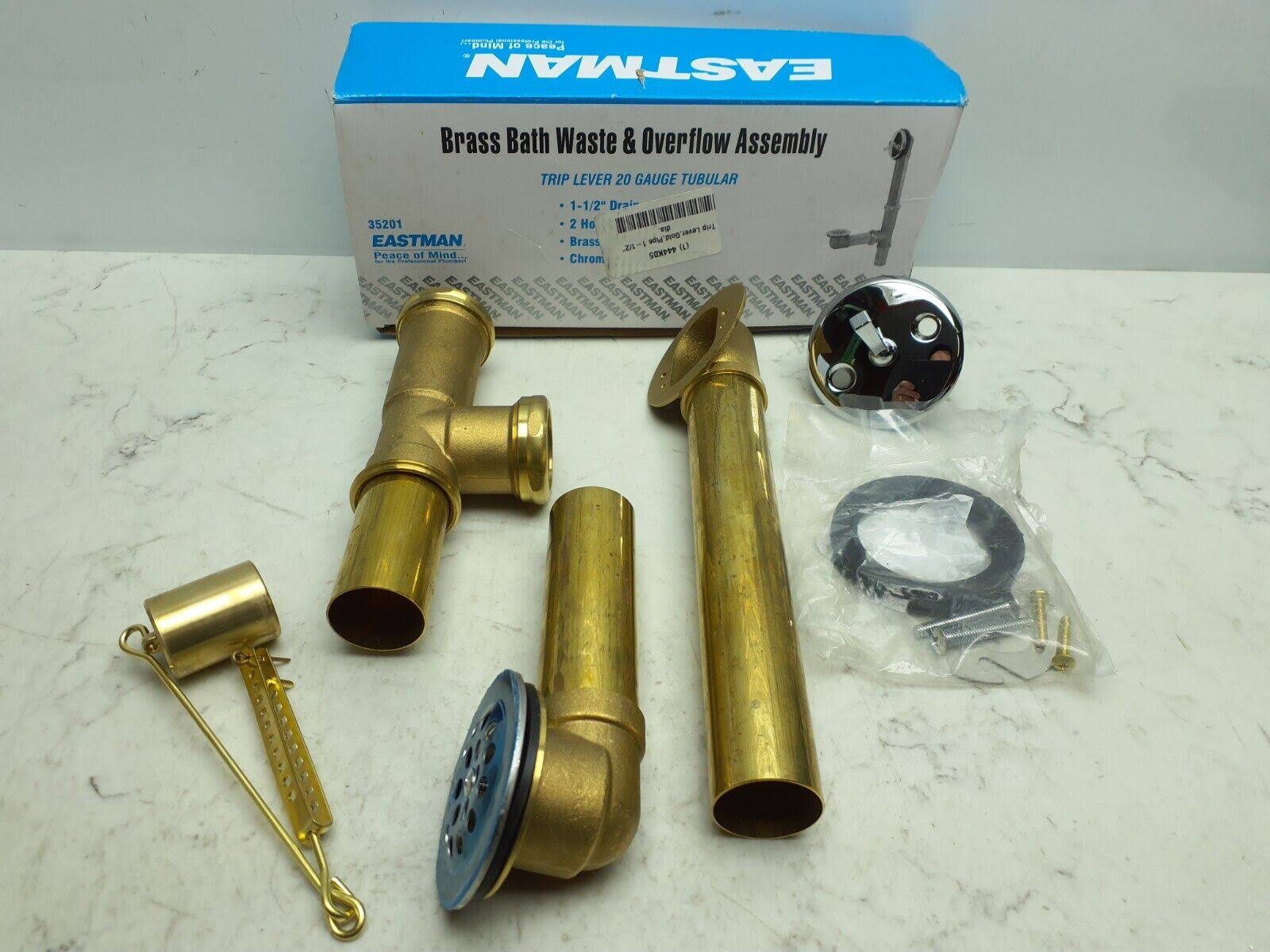 Eastman 35201 Trip Lever Bath Waste Strainer, Brass