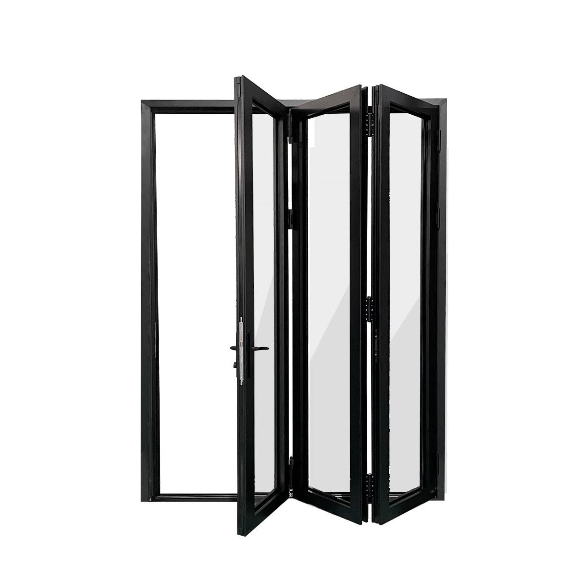 Eris 96 in. x 80 in. Left Swing/Outswing Black Aluminum Folding Patio