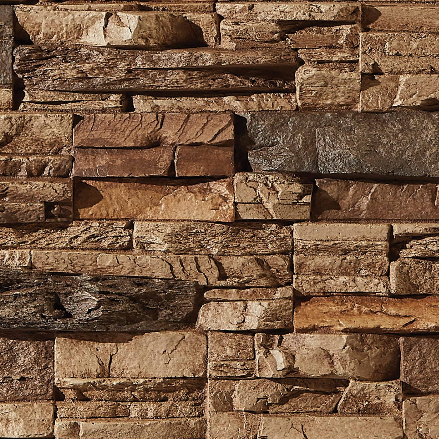 AZ Faux High-Density Polyurethane Faux Stone Wall Covering Panels for Interior and Exterior Decor | Stacked Stone Siding Panel | Sedona | 8