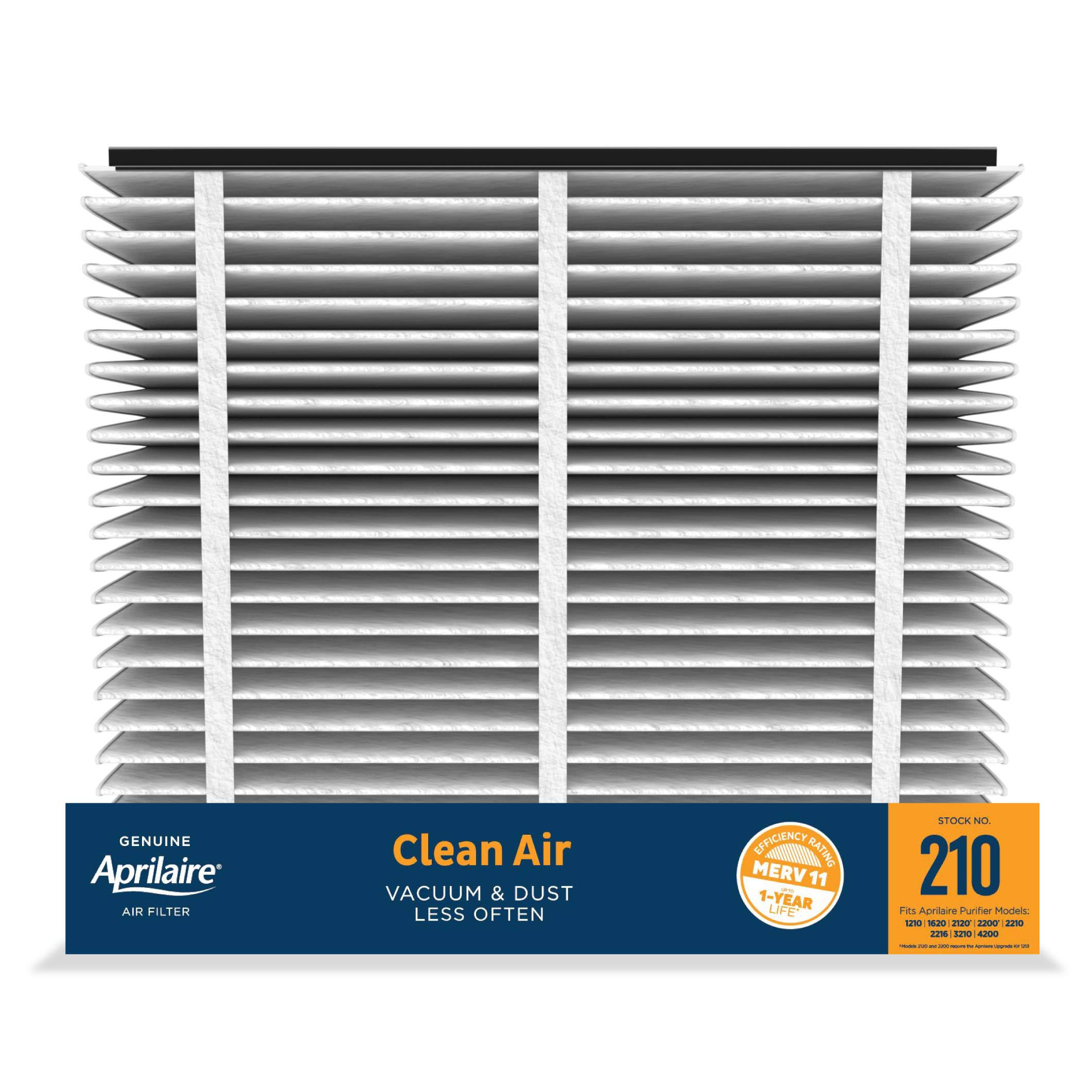 Aprilaire 210 Replacement Air Filter for Aprilaire Whole Home Air Purifiers, Clean Air Dust Filter, MERV 11 (Pack of 8)