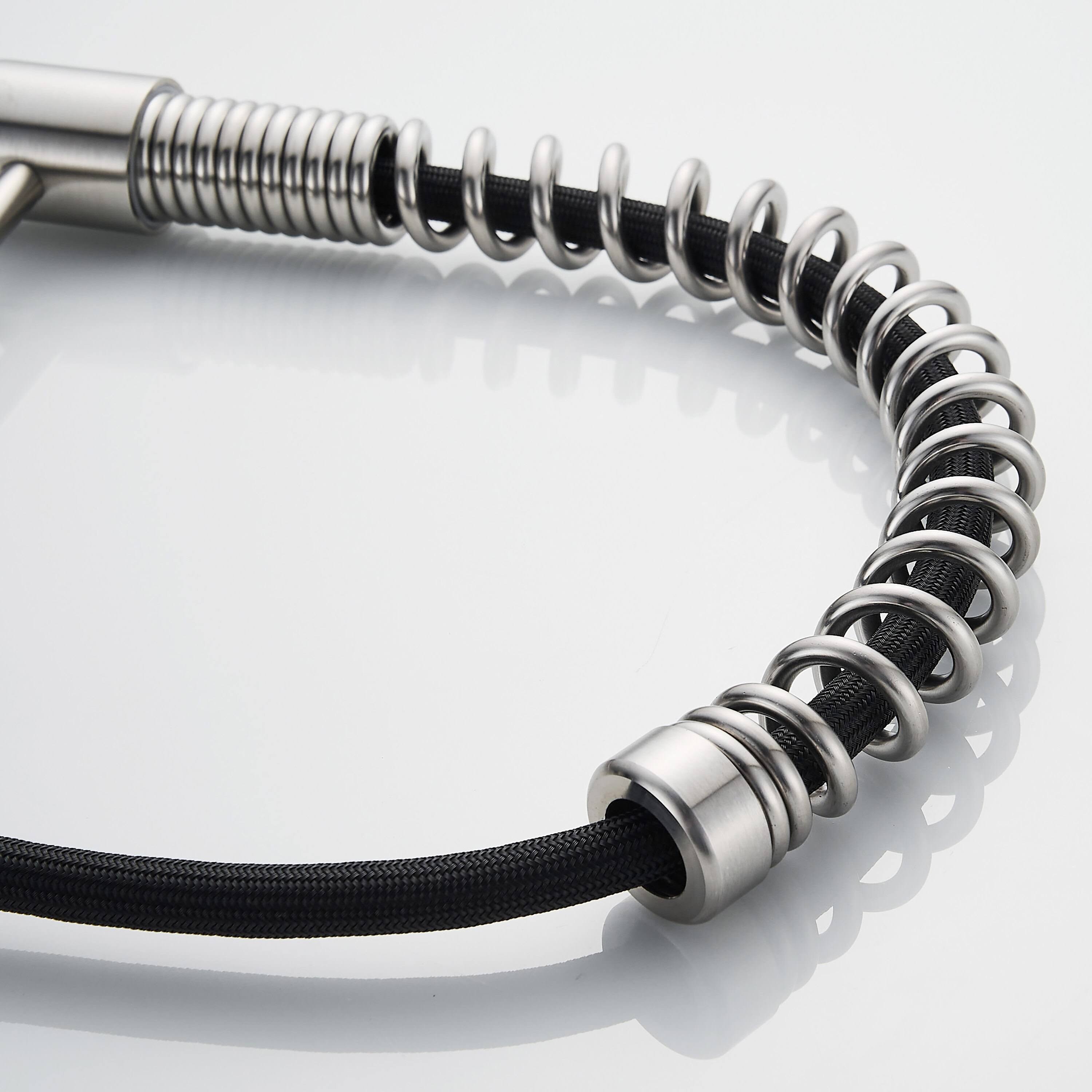 FORIOUS Kitchen Faucet Stainless Steel Single Handle Pull-Down Kitchen Faucet with Deck Plate | LL0024BN