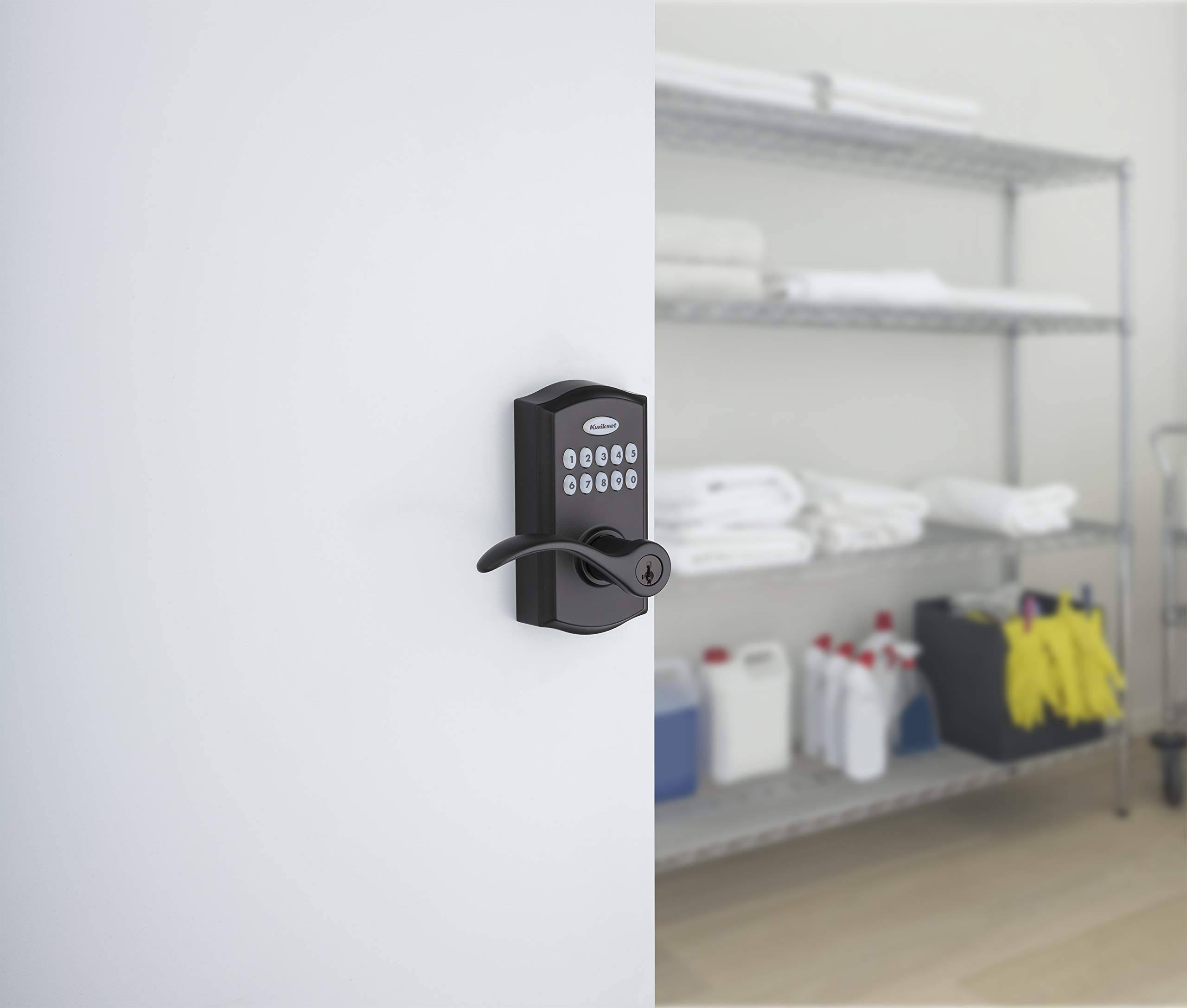 Kwikset Pembroke SmartCode Electronic Keypad Door Lever Iron Black