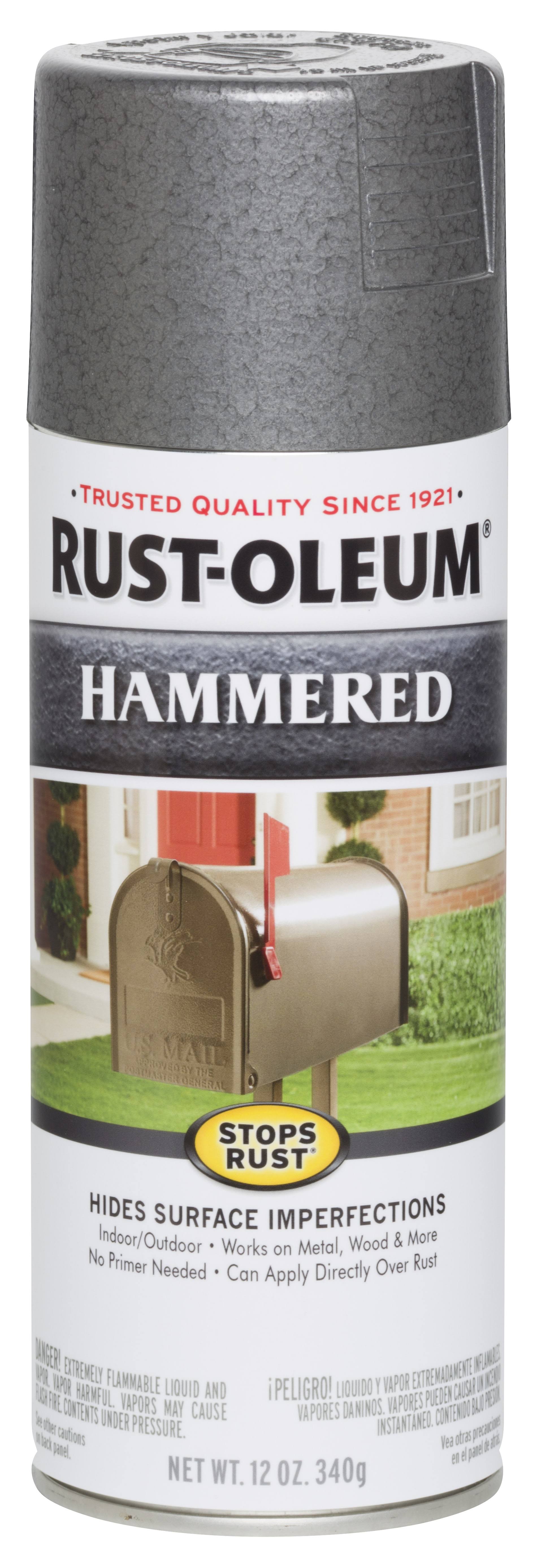 Rust-Oleum 12 oz Stops Rust Hammered Spray Paint- Gray