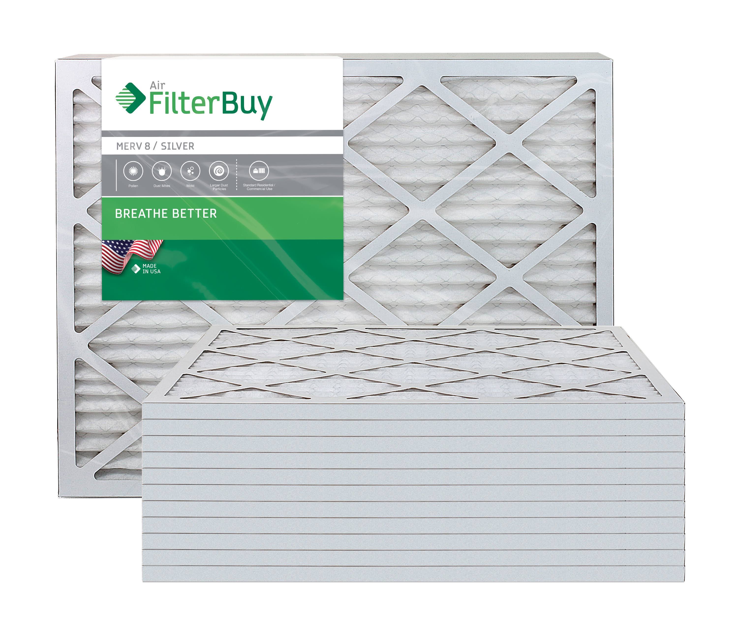 Filterbuy 20x25x1 MERV 8 Pleated HVAC AC Furnace Air Filters (12-Pack)